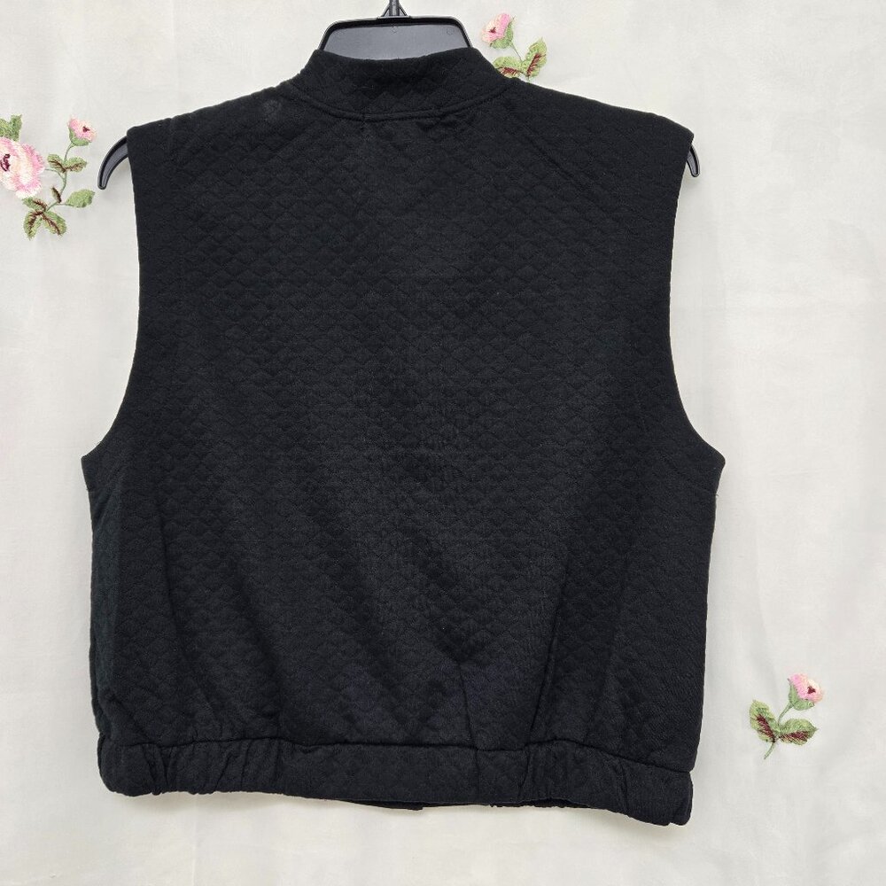 ADRIENNE VITTADINI* Black Quilted Sleeveless Vest* Size: M - Picture 5 of 7